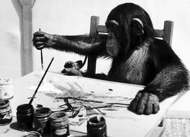 El arte del mono pintor 'Congo' se expone en Londres 
