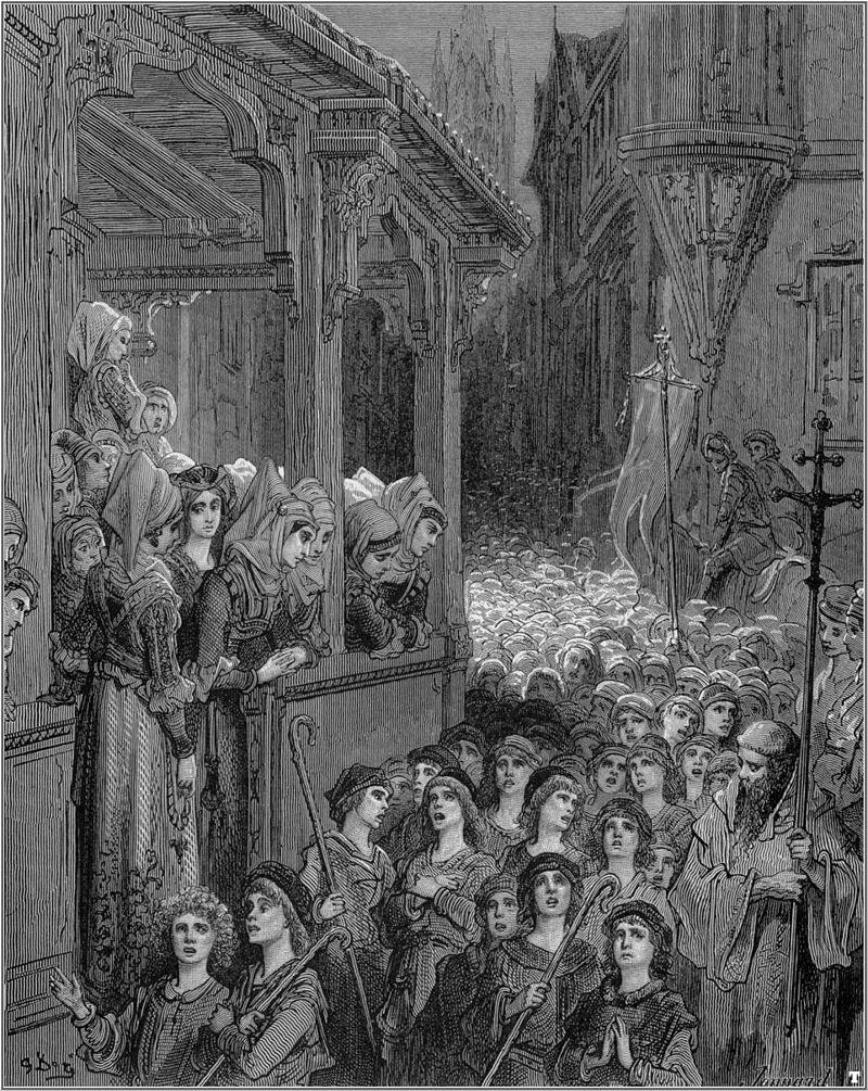 La Cruzada Infantil, lámina de Gustave Doré